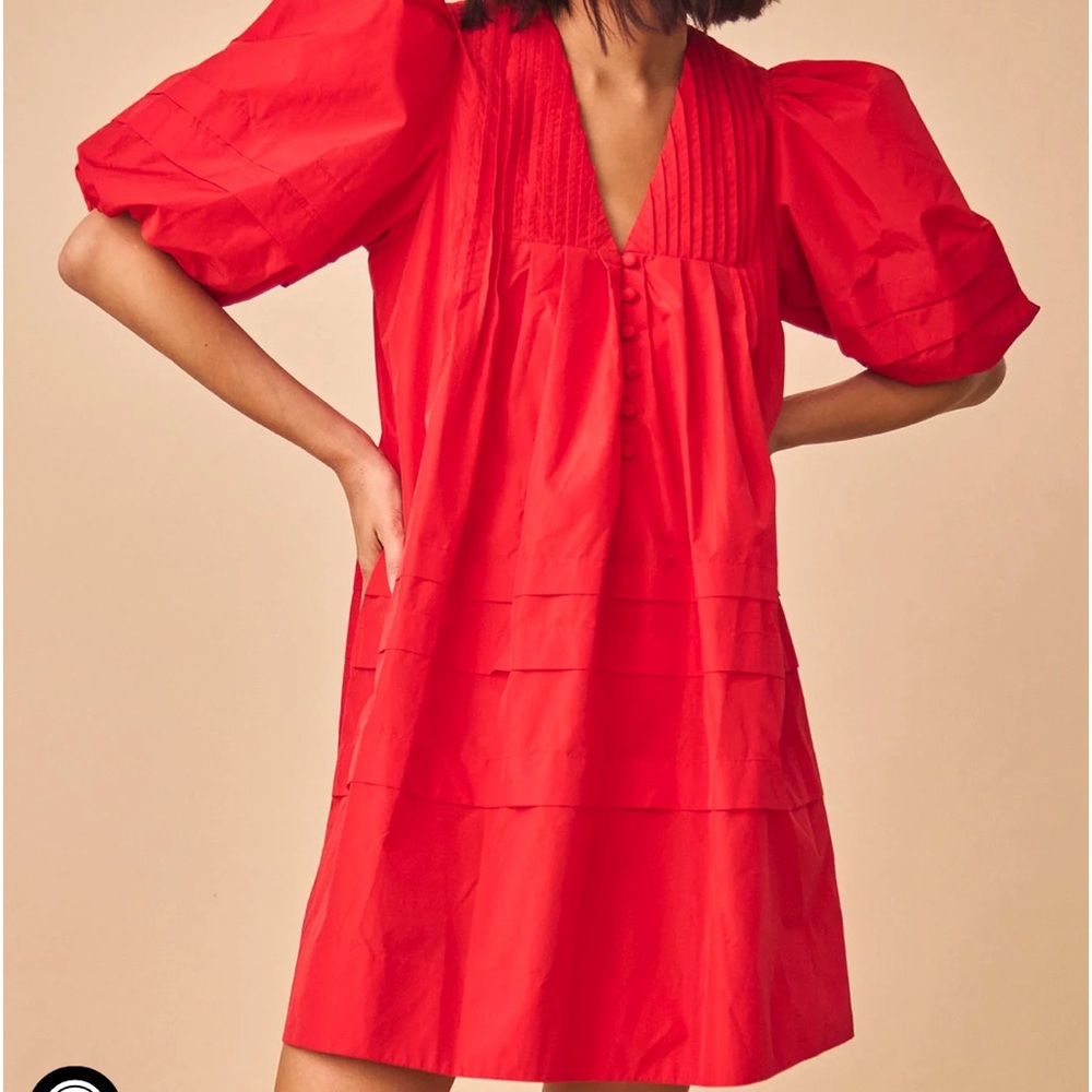 Hunter Bell Red Taffeta Dress Size Small